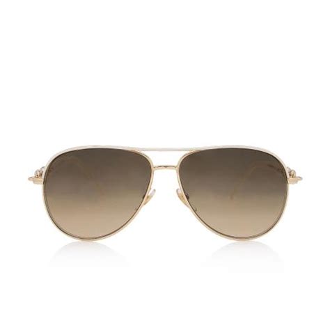 Gucci Crystal Marina Chain Aviator Sunglasses