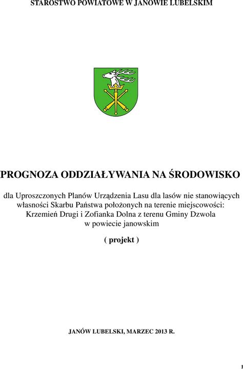 PROGNOZA ODDZIAŁYWANIA NA ŚRODOWISKO PDF Darmowe pobieranie