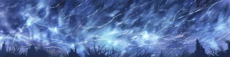 Anime horizontal blue lightning background. Anime cartoon light colors ...