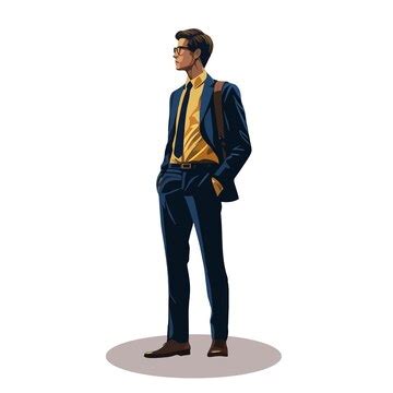 premium vector business man facing