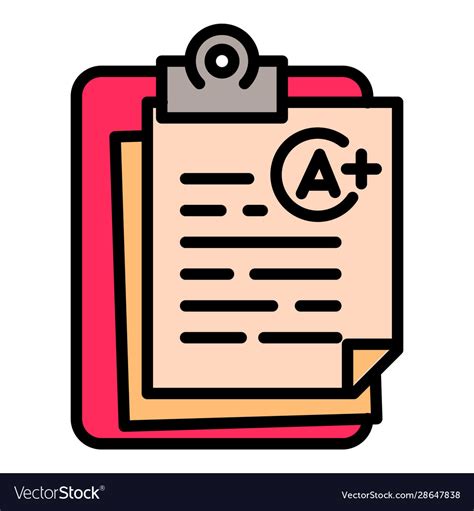 School Test Icon Outline Style Royalty Free Vector Image