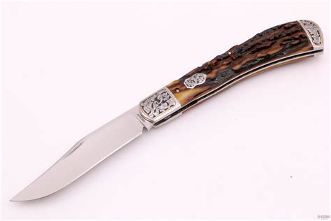 Engraved Trapper Stag Arizona Custom Knives