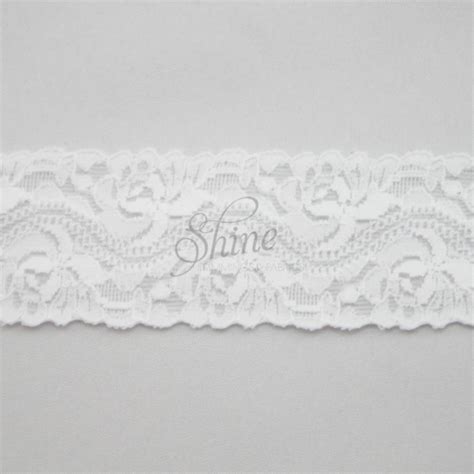 Stretch Lace Trimming White Shine Trimmings Fabrics