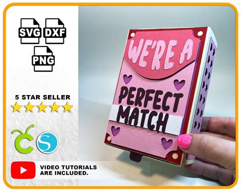 Valentines Day SVG Matchbox Gift Box SVG For Cricut And Etsy