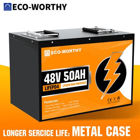 Eco Worthy V Ah Lifepo Lithium Battery Metal Case Deep Cycles For