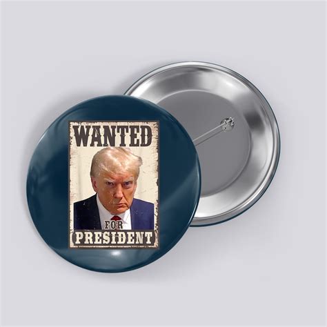 Trump Mug Shot Trump MugShot Never Surrender Button TeeShirtPalace