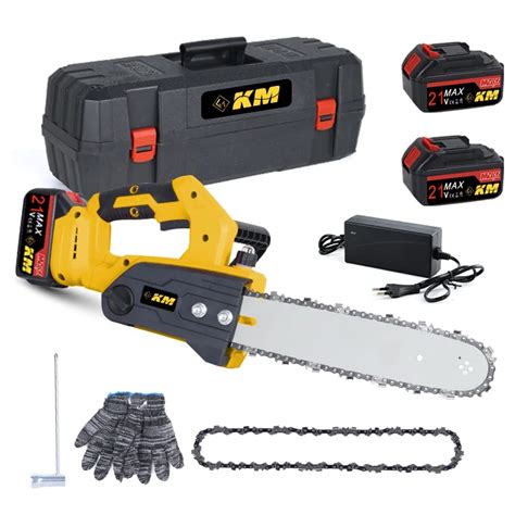 Km 12 Inch Professional Battery Chainsaw Handheld Woodworking Cutting Tool Hot Selling Oem