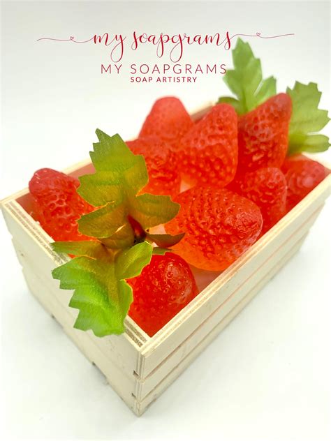 Strawberry Soap Set Strawberry Soap Decorative Strawberries T For Mom Fruit Soap