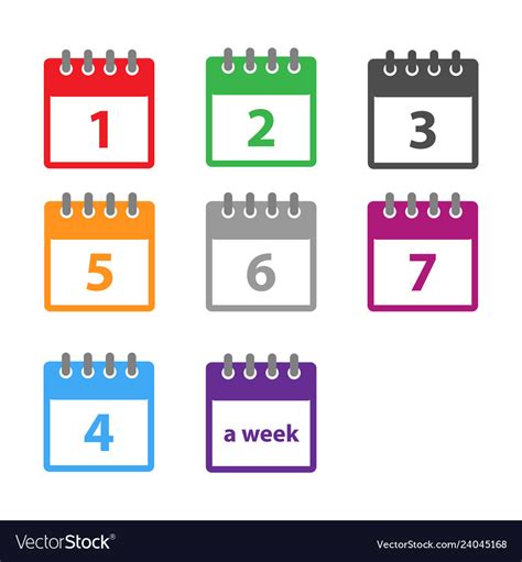 A week calendar icon in modern flat style Vector Image