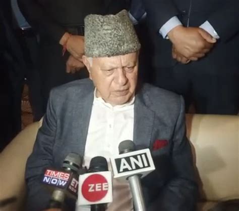 Nc President Dr Farooq Abdullah Talking To Reporters At Jammu On Sunday