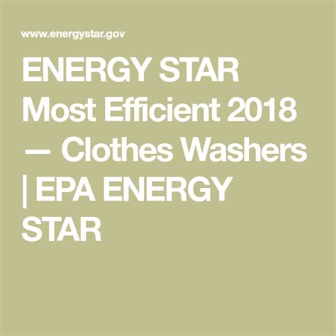 ENERGY STAR Most Efficient 2018 — Clothes Washers | EPA ENERGY STAR | Clothes washer, Energy ...