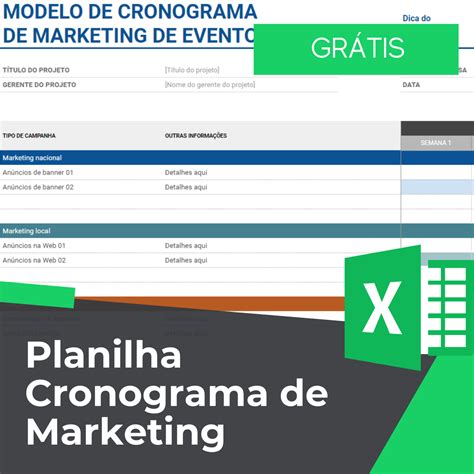 Planilha Cronograma de Marketing - Smart Planilhas
