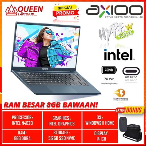 Jual Laptop Slim Axioo My Book Hype N Ram Gb Ddr Ssd Gb Nvme