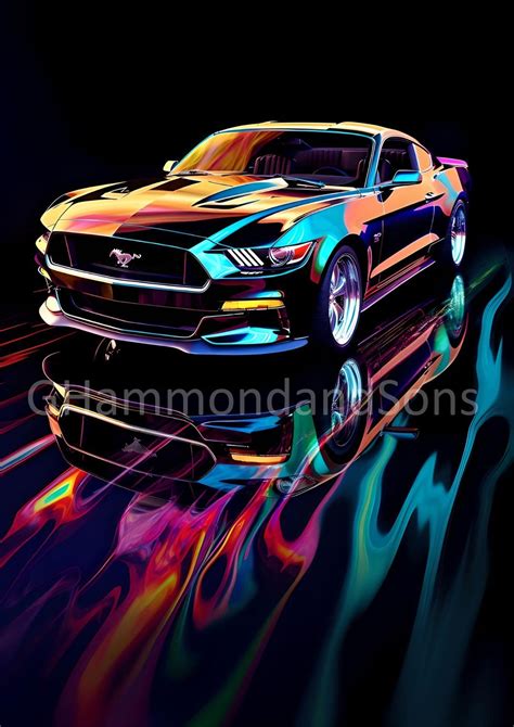 Ford Mustang Art Digital Print A3 Portrait PNG File - Etsy