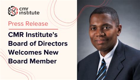 Cmr Institutes Board Of Directors Welcomes New Board Member