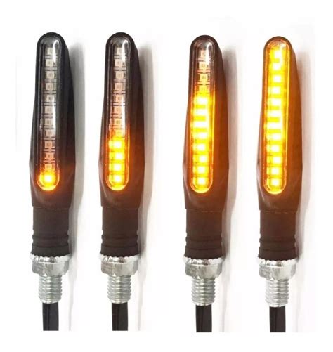 2 Pares De Piscas De Moto Slim Seta Led Sequencial Universal Mercado