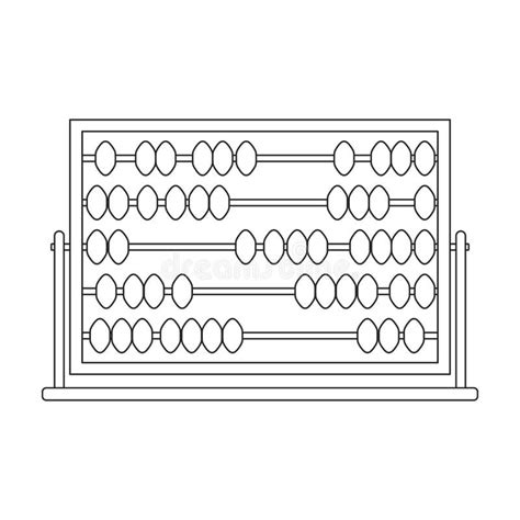 Abacus Vector Outline Icon Vector Illustration Tool For Counting On White Background Stock