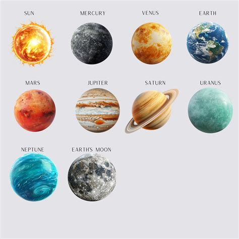 Realistic Planets Clipart Solar System Pngs Education Clip Art