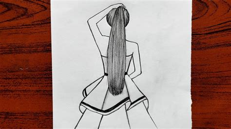 Girl Backside Drawing Easy How To Draw A Girl Backside How To Draw A Girl With Long Hair