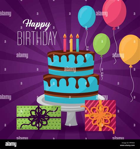 Happy Birthday Card Stock Vector Image And Art Alamy