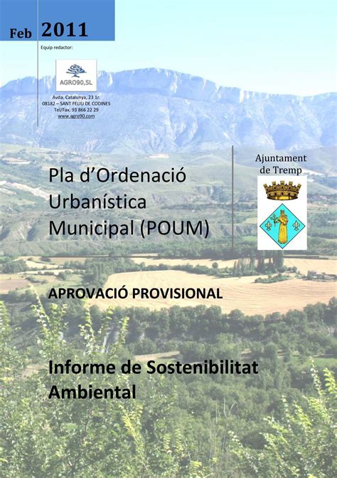 Pla d Ordenació Urbanística Municipal POUM Ajuntament de Tremp