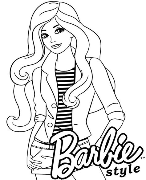 Barbie Style Coloring Sheet Barbie Coloring Pages Barbie Drawing