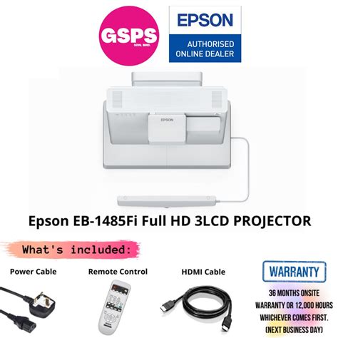 Epson Eb 1485fi Full Hd 3lcd Projector Gs Premium Stores