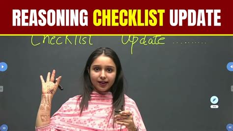 Reasoning Checklist Update Parul Gera Puzzle Pro YouTube