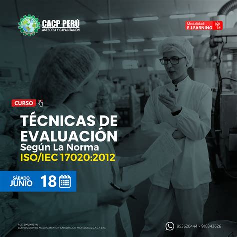 Cacp Perú Curso Técnicas De Evaluación Según La Norma Iso Iec 17020