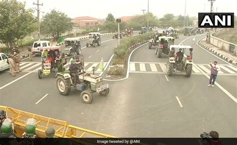 Protesting Against The Three Laws Farmers Hold Tractor Rally कृषि