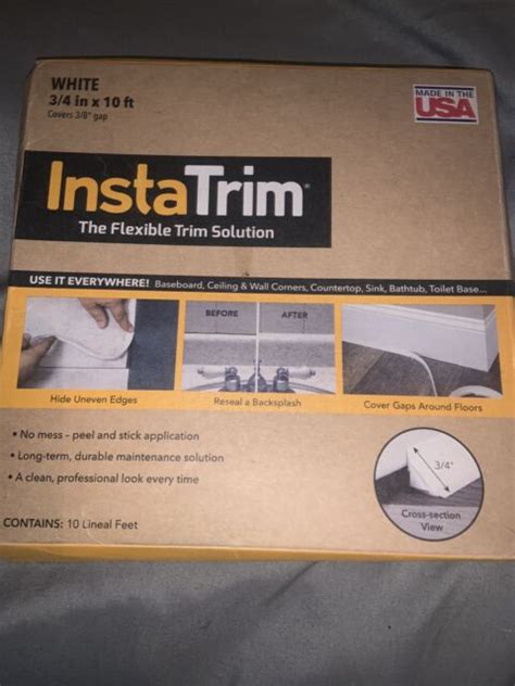 Instatrim 3 4 Inch Flexible Self Adhesive Caulk And Trim Strips White