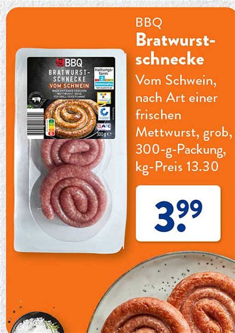 Bbq Bratwurstschnecke Angebot Bei Aldi S D Prospekte De