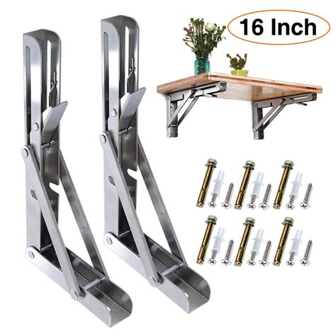 Buy Kootans 16 Inch Folding Shelf Brackets Stainless Steel Heavy Duty