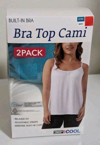 New 32 Degrees Cool Womens 2 Pack Bra Top Cami Tealwhite Size Xl Nip Ebay