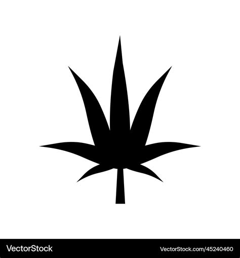 Cannabis leaf and marijuana leaf silhouette icon Vector Image