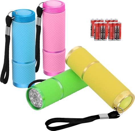 Tishow 4 Pack Small Torchsuper Torches Led Bright With 9 Ledskeyring