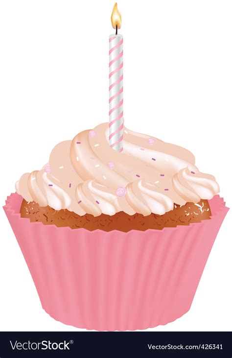 Birthday cupcake Royalty Free Vector Image - VectorStock