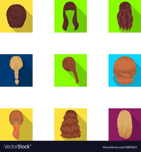 Quads Blond Braids And Other Types Of Hairstyles Vector Image