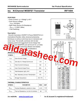 Irf Datasheet Pdf Inchange Semiconductor Company Limited