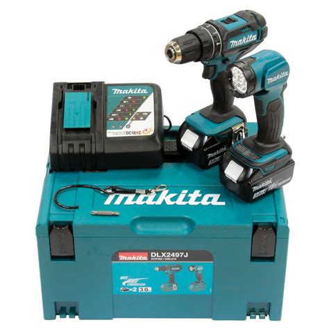 Makita DLX2497J Akku Schlagbohrschrauber DHP482 LED Lampe 2 X 3 0Ah