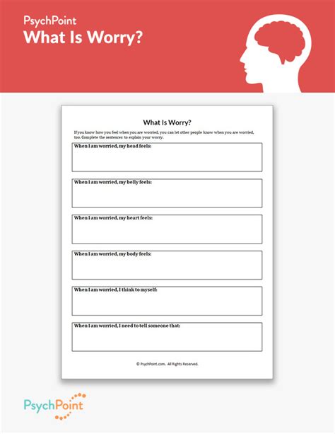 Printable Worry Worksheets