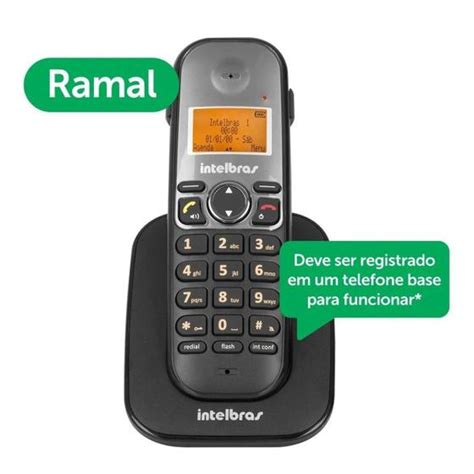 Telefone P Ramal Sem Fio Intelbras Ts Viva Voz Preto Ramais