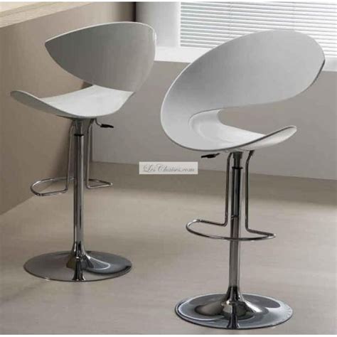 Tabouret De Bar Blanc Reglable Emberizaone Fr