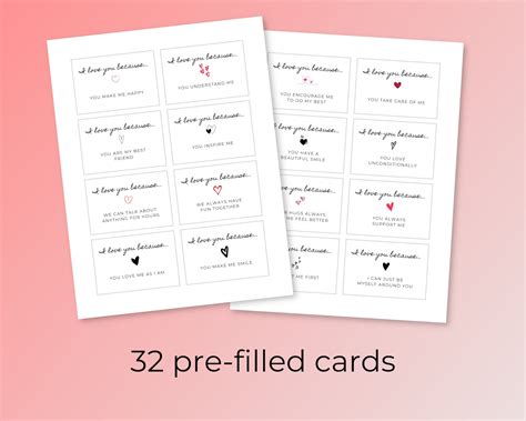 Reasons Why I Love You Cards Printable Love Notes - Etsy