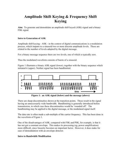 Amplitude Shift Keying Modulation And Demodulation Circuit Diagram