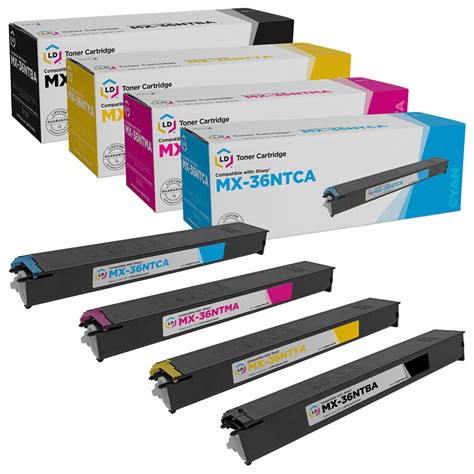 LD 4 Set Toner Cartridge For Sharp MX 36 MX 36NTBA MX 36NTCA MX 36NTMA