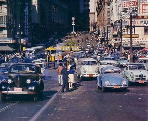 Transito Verde Amarelo Anos 50 60 Museu De São Paulo Fotos Antigas