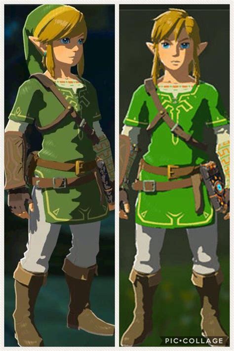 The Legend Of Zelda Is Shown In Two Different Poses One With A Green