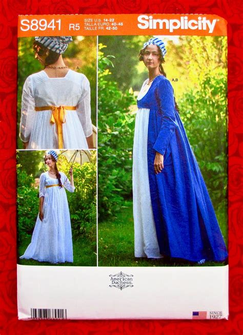 Simplicity S Sewing Pattern Regency Gown Coat Empire Waist