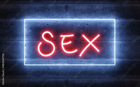 Neon Light Letters Sign With The Word Sex Night Club Concept 3d Render Illustration Stock